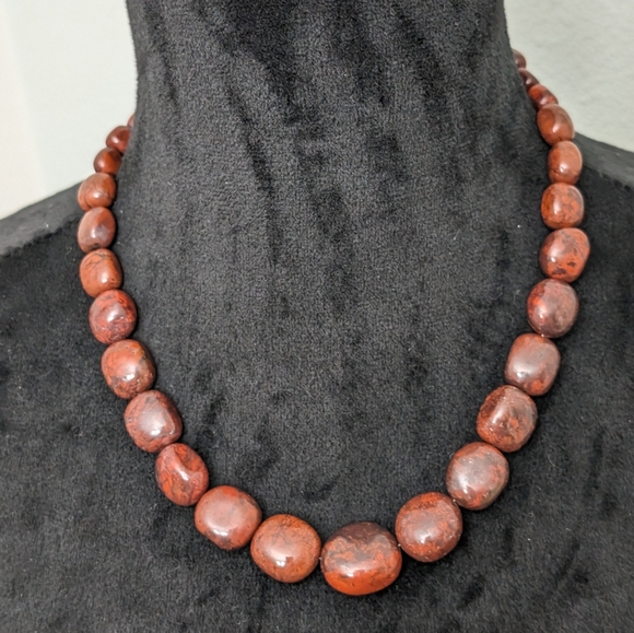 Jay King "Mine Finds" red jasper necklace, 925 Sterling Silver. - Picture 1 of 14